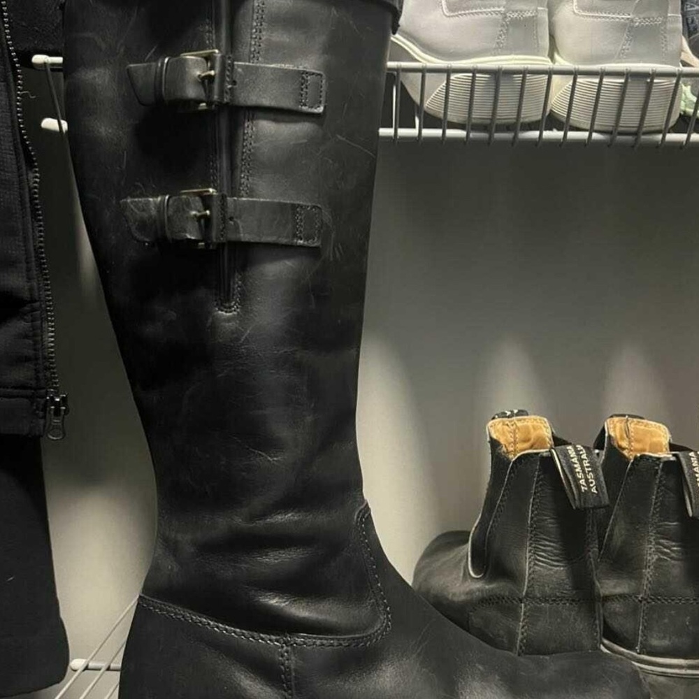Echo Black Leather Women's Winter Riding Boots